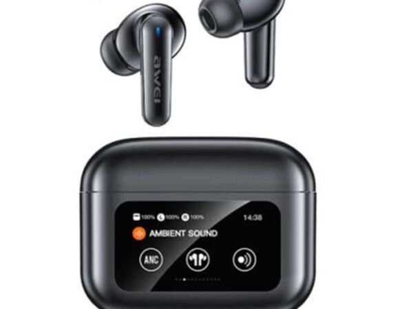 "ایرپاد Awei T56 ANC – هندزفری بلوتوثی لمسی با حذف نویز فعال و نمایشگر دیجیتال"