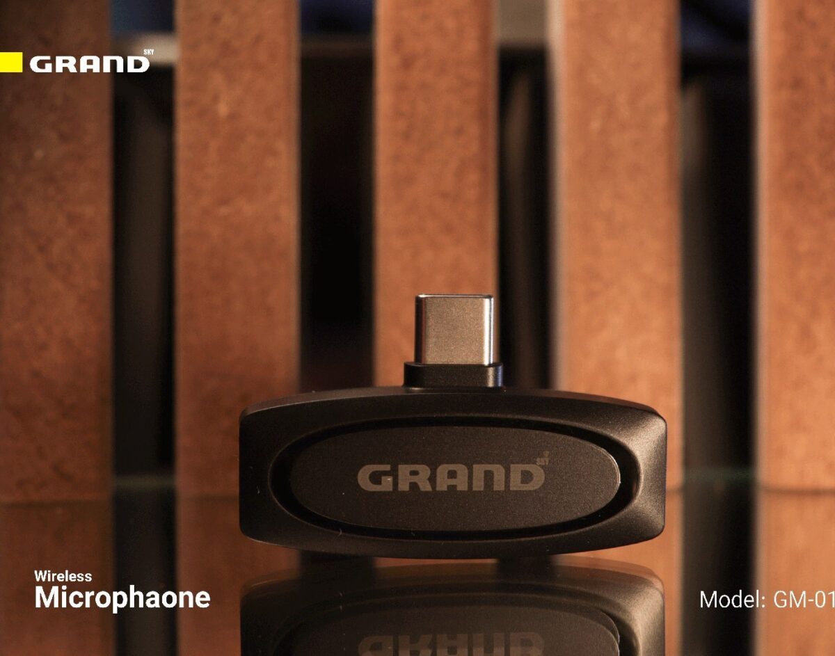 رابط Type-C یا Lightning میکروفون گرنداسکای GM-01 برای اتصال به گوشی